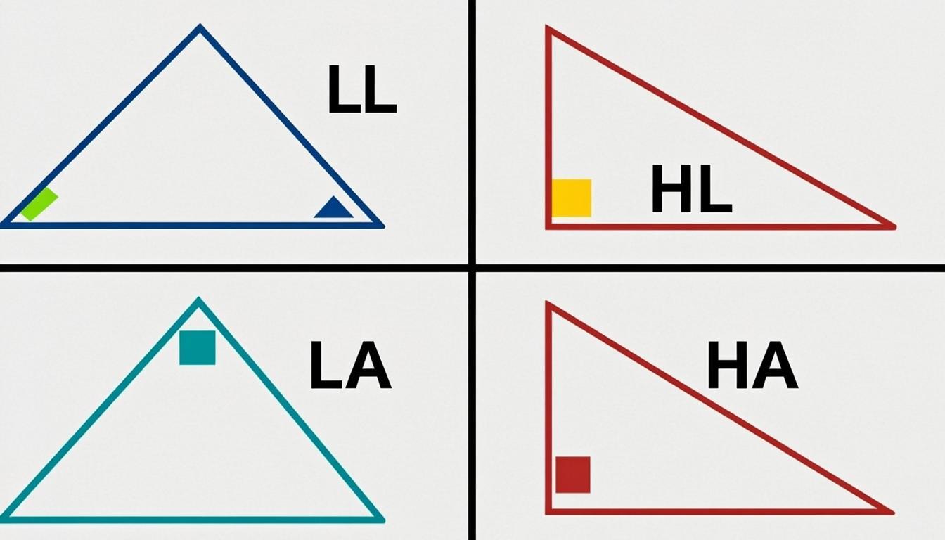 Schematic diagram illustrating Congruence of Right Triangles